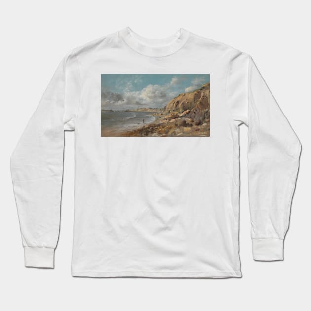 Coast Scene at Cullercoats near Whitley Bay by John Linnell Long Sleeve T-Shirt by Classic Art Stall